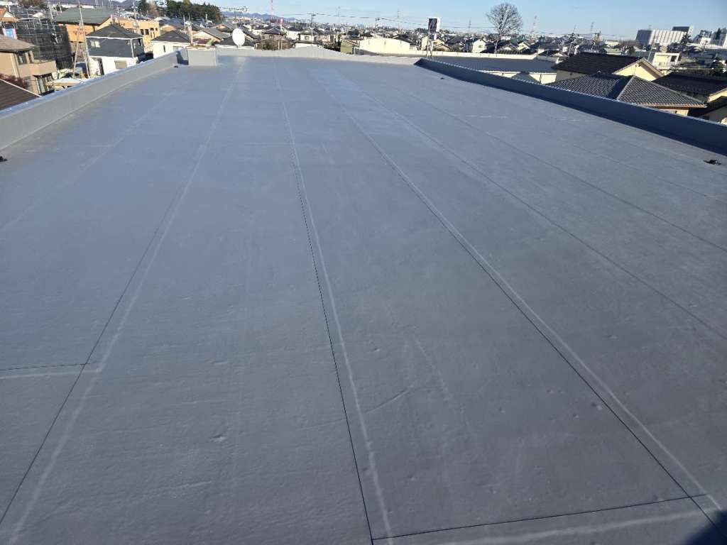 太田市 Gアパート様 陸屋根防水工事 強風被害 シート張替 雨漏り修理|施工後