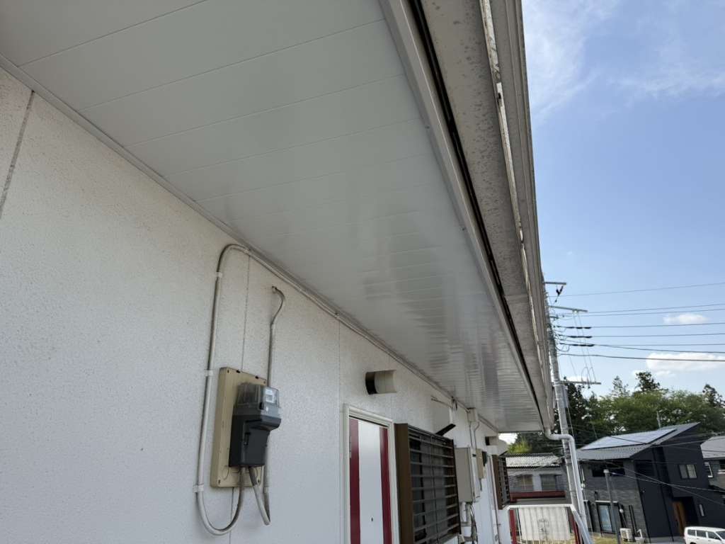 安中市 Fアパート様 通路軒改修工事 雨漏り修理 豪雨被害 オーバーフロー|施工後